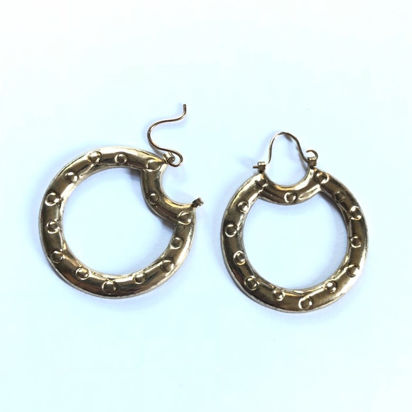 Gold plated hoop earrings - Picture 2 of 2